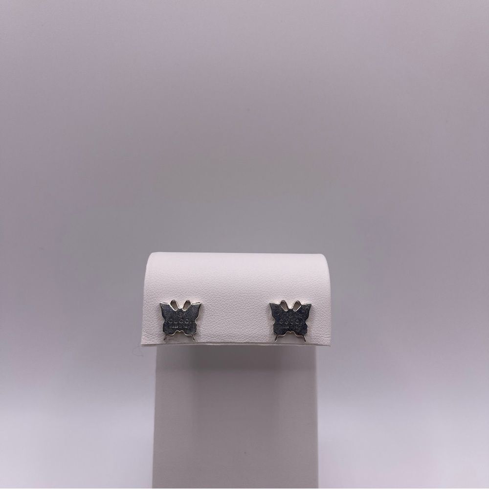 GUCCI Authentic Butterfly "Made in Italy" Logo 925 Sterling Silver Earrings - Picture 12 of 14